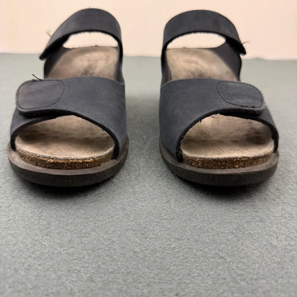Mephisto Sandals Womens 37‎ (US 6.5) Blue Gray Comfort Adjustable Straps Leather